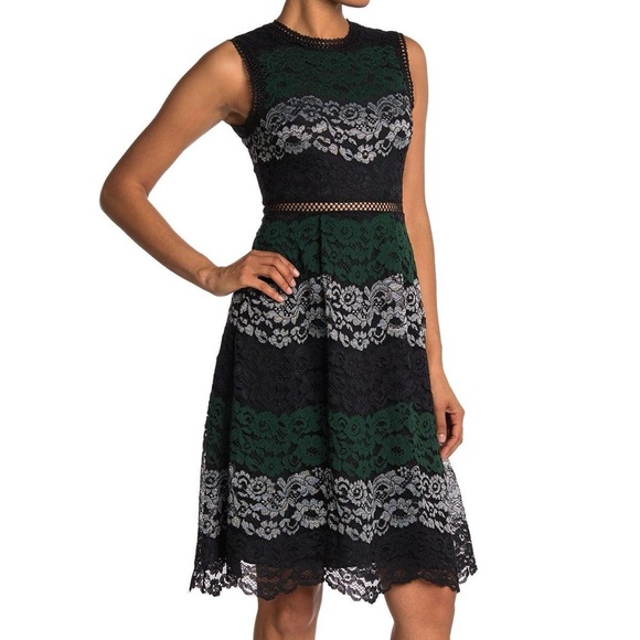 Ted Baker Inarra Colorblock Lace Dress - 2 - Picture 3 of 9